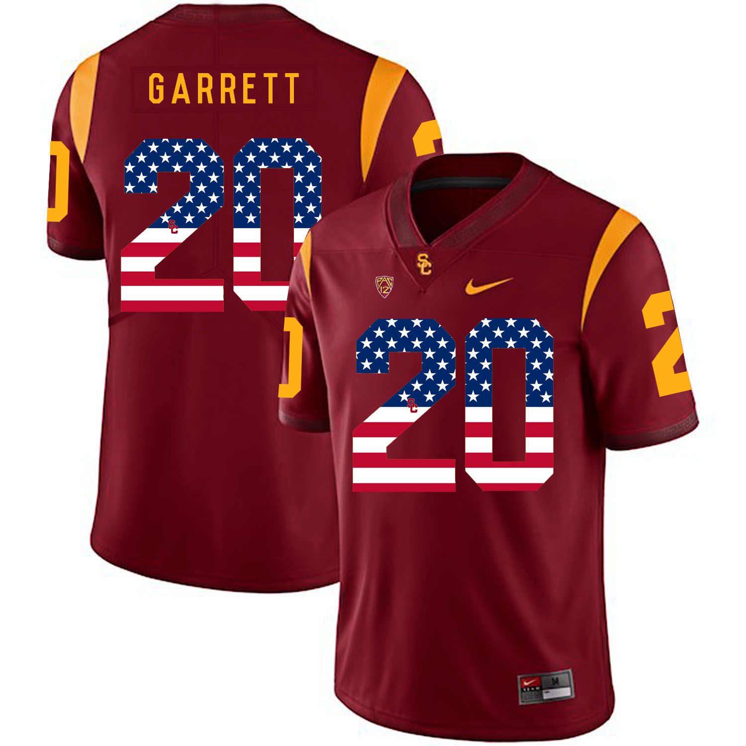 Men USC Trojans 20 Garrett Red Flag Customized NCAA Jerseys